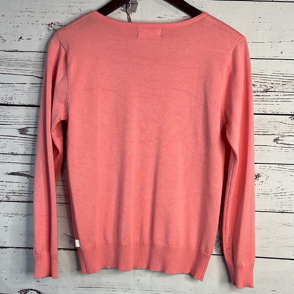 Lovely Pink Heart V-Neck Sweater - Picture 5 of 6